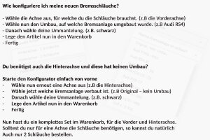 Stahlflex Bremsleitungen f&uuml;r VW Golf 8 2.0 TDI 116PS Kombi (2020-) mit BREMSANLAGENUMBAU