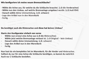 Stahlflex Bremsleitungen f&uuml;r VW T6 Multivan (SGF) 2.0 TDI 140PS (2015-) mit BREMSANLAGENUMBAU