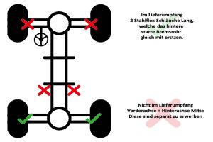 Stahlflex Bremsleitungen für VW Golf 4 Hinterachse...